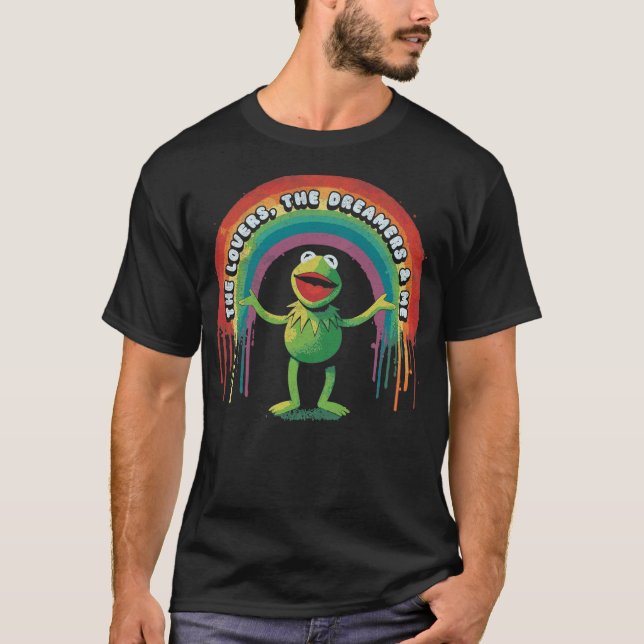 Funny Retro Rainbow Frog Connection The Lovers The T Shirt (Framsida)