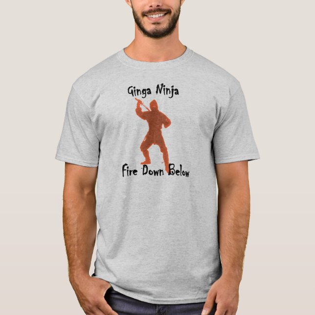 Funny Retro rödhårig Ginger Ninja Tee Shirt (Framsida)