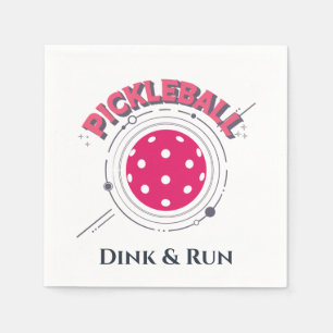 Funny Retro Rosa Dink & Springa Pickleball Pappersservett