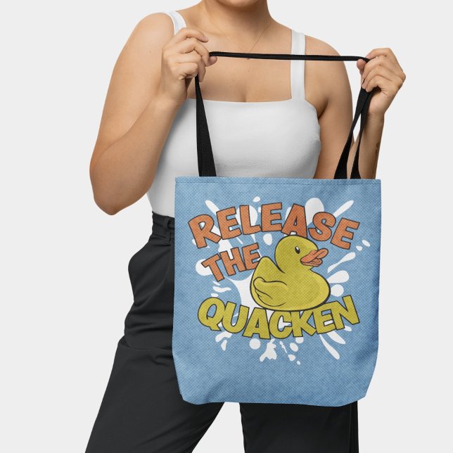 Funny Retro Rubber Anka Animal Pun Tygkasse (Skapare uppladdad)