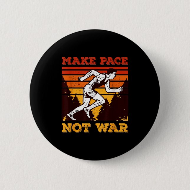 Funny Retro Runner Running Quote Gift - Make Pace  Knapp (Framsida)