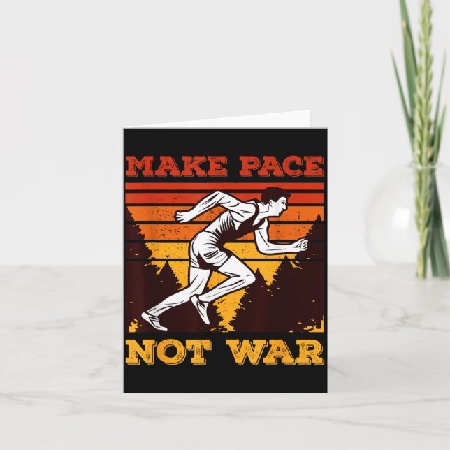 Funny Retro Runner Running Quote Gift - Make Pace  Kort (Framsida)