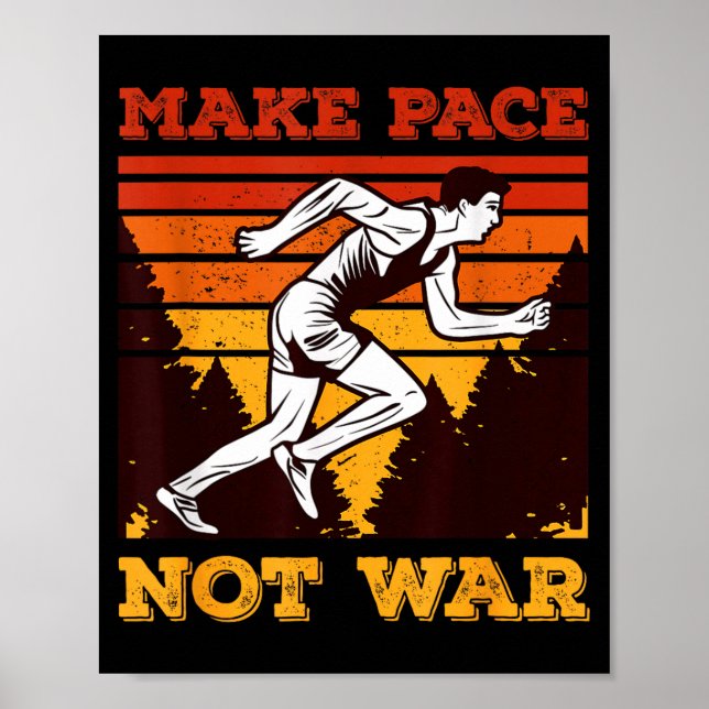 Funny Retro Runner Running Quote Gift - Make Pace  Poster (Framsidan)