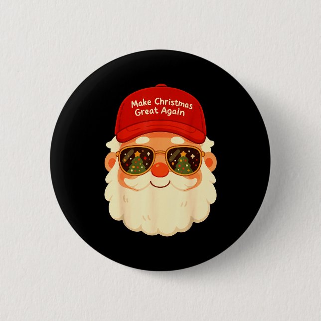 Funny Retro Santa Christmas Trump Xmas Men Women  Knapp (Framsida)