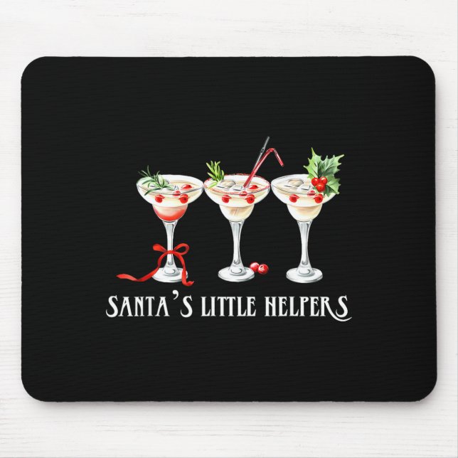 Funny Retro Santa's Little Helper Martini Merry Ch Musmatta (Framsidan)