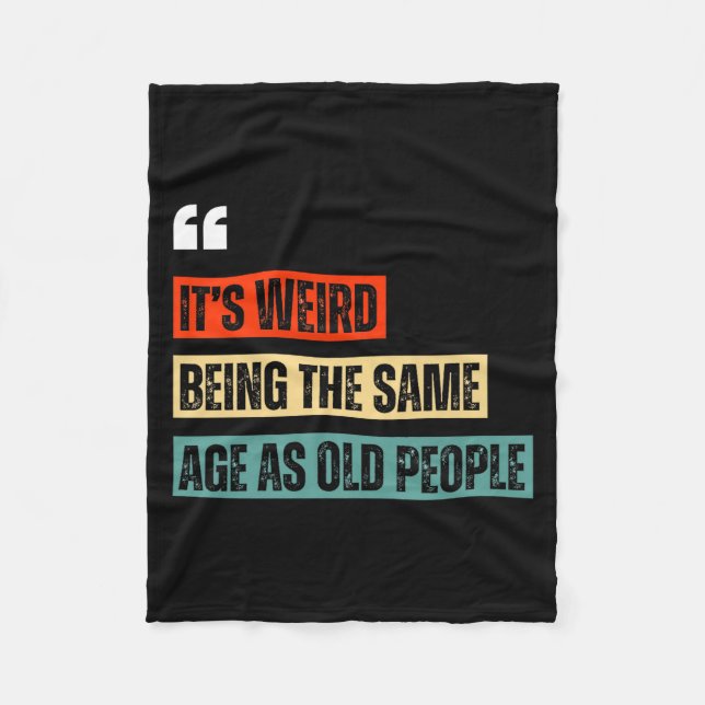 Funny Retro Sarcastic Quotes Design Over 40's Humo Fleecefilt (Framsidan)
