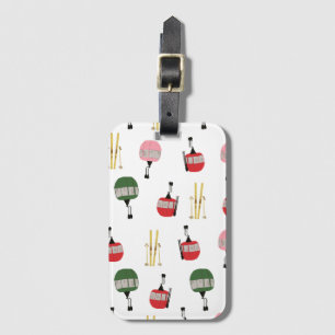 Funny Retro Ski Hiss Gondola Winter Skiing Skiers Bagagebricka