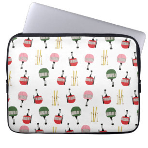 Funny Retro Ski Hiss Gondola Winter Skiing Skiers Laptop Fodral