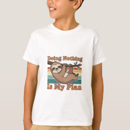 Funny Retro Sloth Kids Graphic T-Shirt