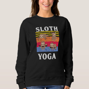 Funny Retro Sloth Yoga För manar Women Cute Animal T Shirt