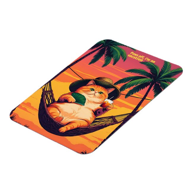 Funny Retro-sommarkattavacation Magnet (Vänstra Sidan)