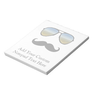 Funny Retro Sunglass med Mustache Anteckningsblock