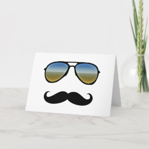 Funny Retro Sunglass med Mustache Kort