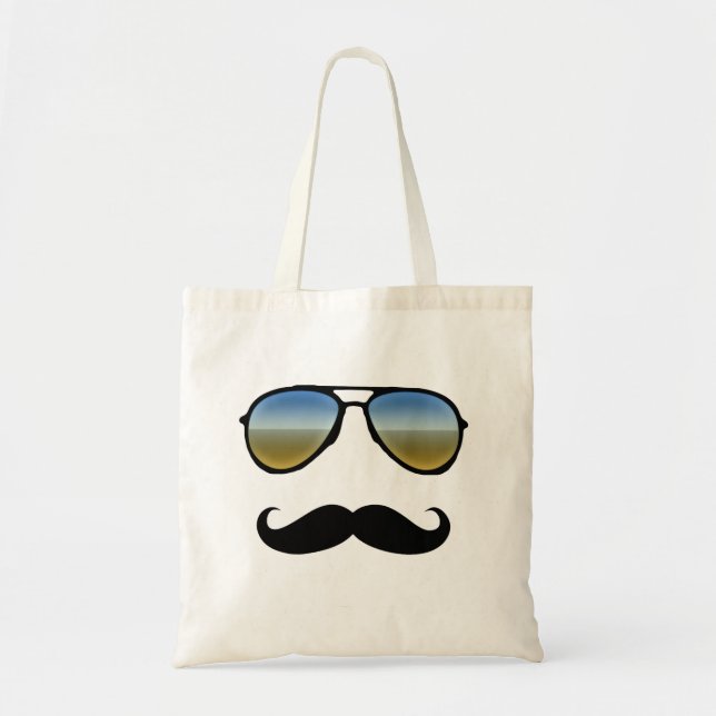 Funny Retro Sunglass med Mustache Tygkasse (Framsidan)