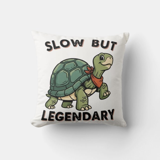 Funny Retro Turtle Square Throw Pillow Kudde (Framsida)