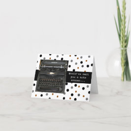 Funny Retro Typewriter Notecard Kort