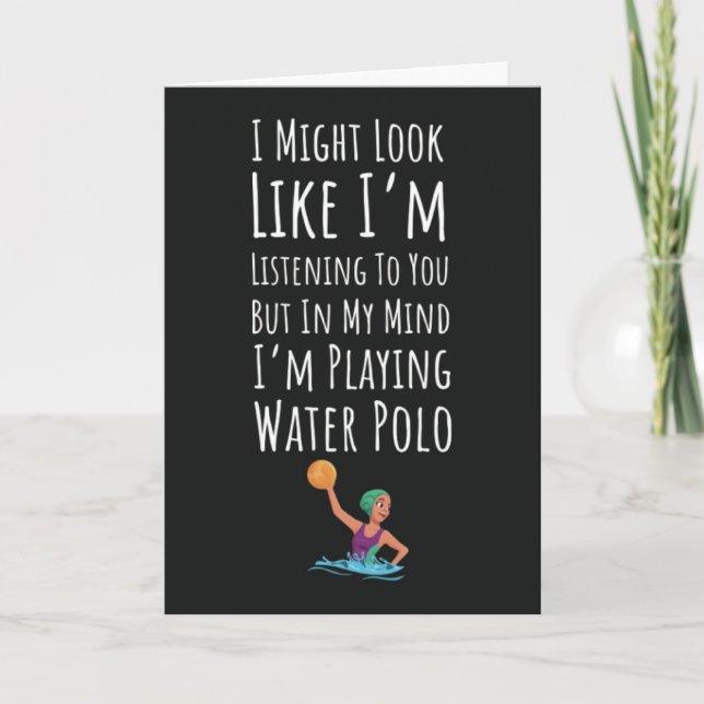 Funny Retro Vatten Polo Cards Coach Player Sport Kort (Framsida)