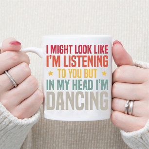 Funny Retro Vintage Ballerina Dancer Kaffemugg
