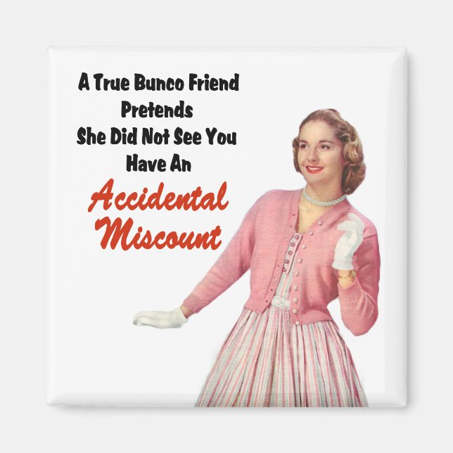 Funny Retro Vintage Bunco Magnet (Framsidan)