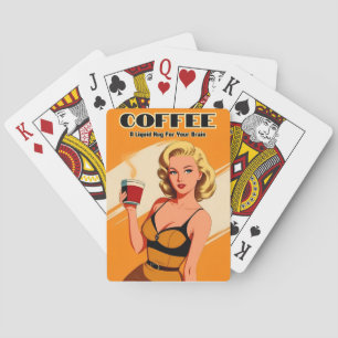 Funny Retro Vintage Coffee Caffeine Humor Casinokort