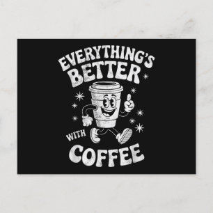 Funny Retro Vintage Coffee Manar eller Women Coffe Helg Vykort