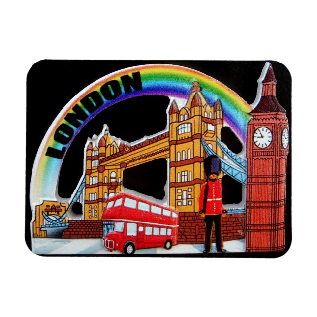 Funny Retro Vintage London England Magnet (Horisontell)
