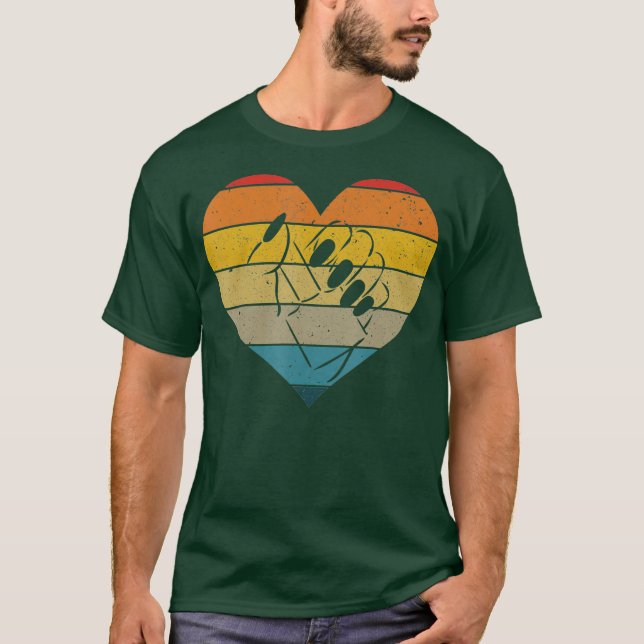 Funny Retro Vintage Nail Technician Manicurist T Shirt (Framsida)