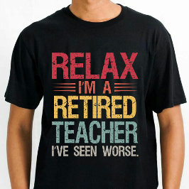 Funny Retro Vintage Retrött Teacher Grandpa Black T Shirt