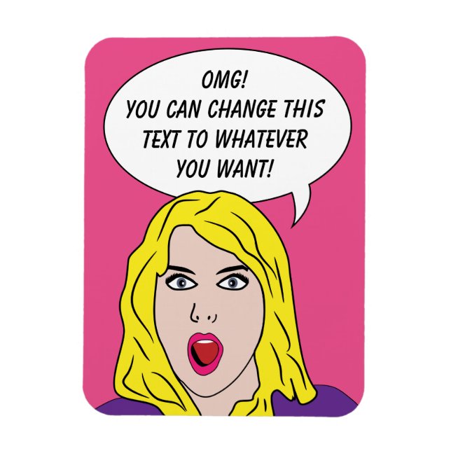 FUNNY RETRO WOMAN anpassningsbar magnet (Vertikal)