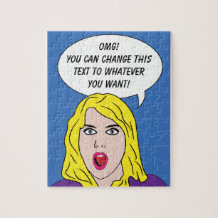 FUNNY RETRO WOMAN anpassningsbar puzzle Pussel