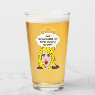 FUNNY RETRO WOMAN anpassningsbar text Glaskopp