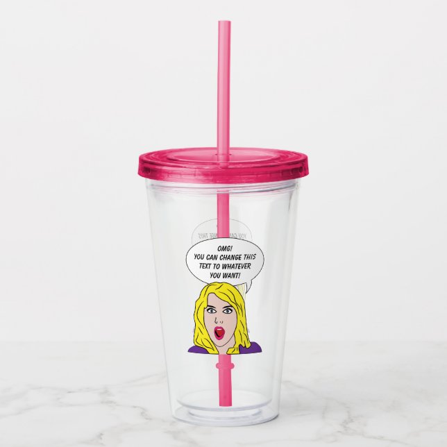 FUNNY RETRO WOMAN anpassningsbar text Take Away Mugg (Framsida)