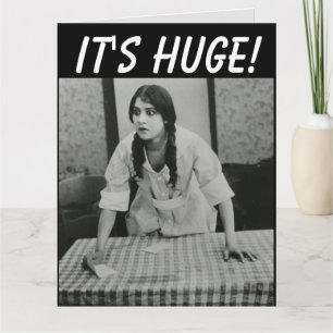 FUNNY RETRO WOMAN BIRTHDAY HUGE! GREETING CARD KORT