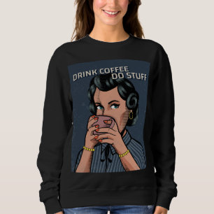 FUNNY RETRO WOMAN HOUSEWIFE COFFEE T-SHIRTS