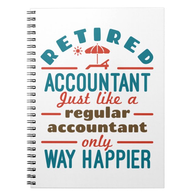 Funny Retrött Accountant Way Happier Anteckningsbok (Framsidan)