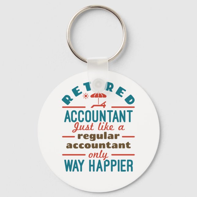 Funny Retrött Accountant Way Happier Nyckelring (Framsida)