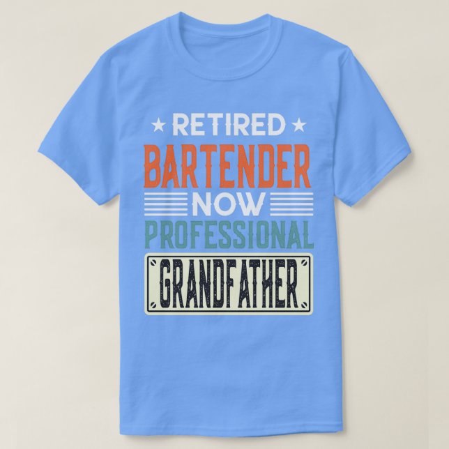 Funny Retrött Bartender Grandpa Gift Retrött Barte T Shirt (Design framsida)