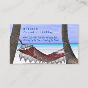 Funny Retrött, Beach Hammock, Profession Gag Visitkort