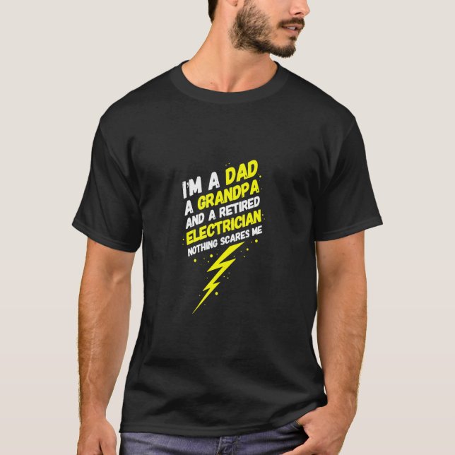 Funny Retrött Electrician Quote Funny Electrician T Shirt (Framsida)