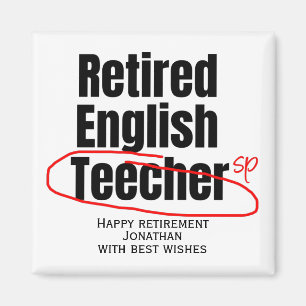 Funny Retrött English Teacher Stavning Mistake Magnet