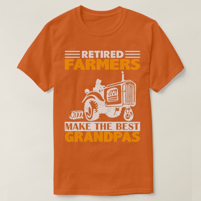 Funny Retrött Farmer Tractor Grandpas T Shirt (Design framsida)