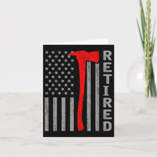 Funny Retrött Firefighter USA flagga Fireman Retir Kort