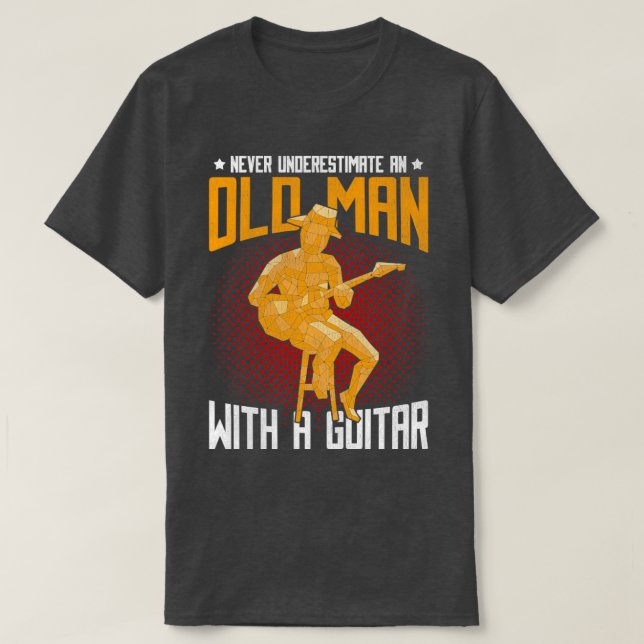 Funny Retrött Guitarist Gift Music Pension Guit T Shirt (Design framsida)