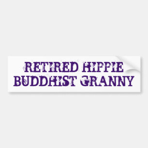 Funny Retrött Hippie Buddhist Granny Bildekal