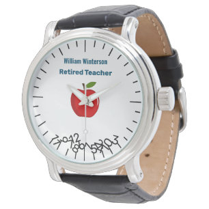 Funny Retrött lärare Namn Jumble Numbers Apple Armbandsur