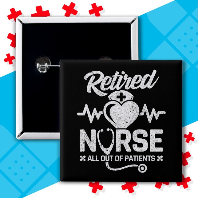 Funny Retrött Nurse Joke Nursing Pension Knapp (Skapare uppladdad)