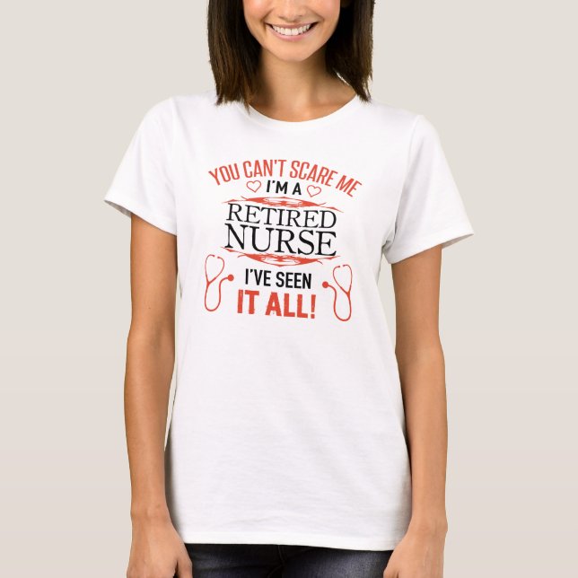 Funny Retrött Nurse T Shirt (Framsida)