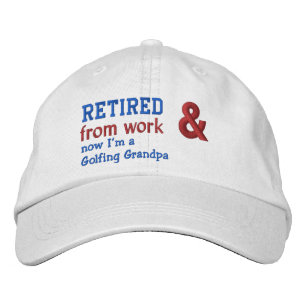 Funny Retrött och en Golfing Grandpa V05 Broderad Keps