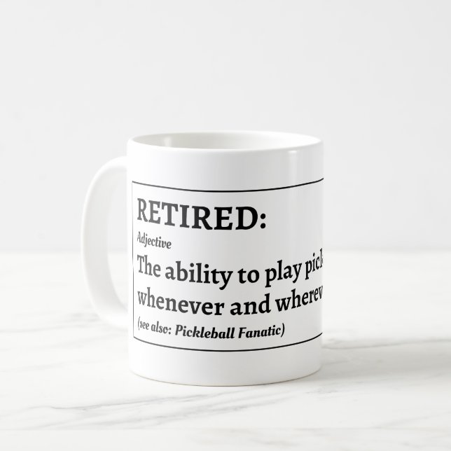 Funny Retrött Pickleball Kaffemugg (Framsida vänster)