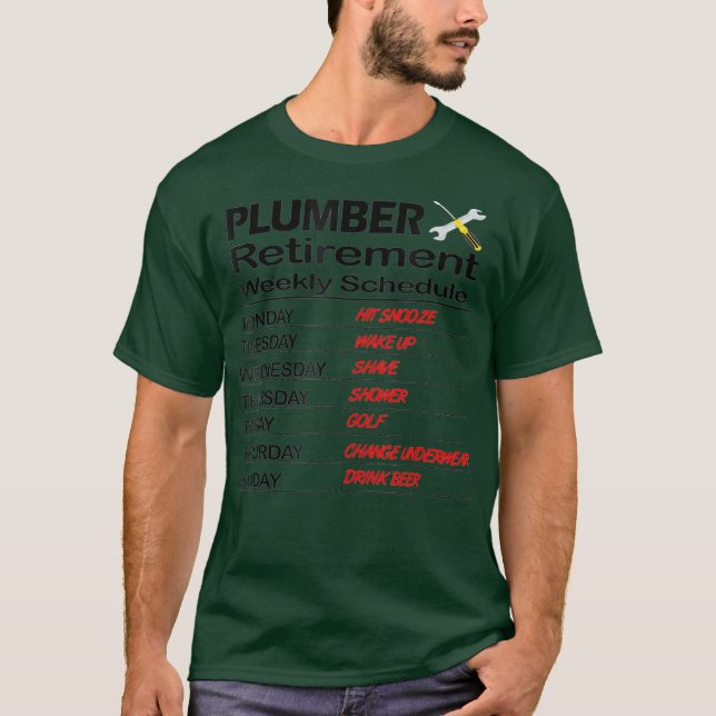 Funny Retrött Plumber Gift T Pension Shirt (Framsida)